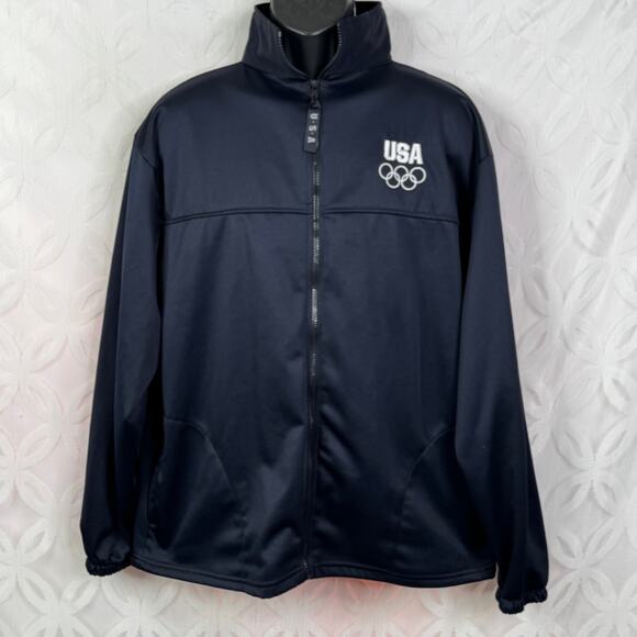 Olympic Committee Full Zip Jacket Sz XL US Team Warm Up Track Made in USA - Picture 1 of 9